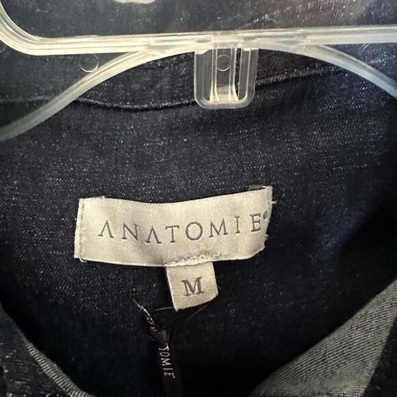 Anatomie Womens True Denim Larissa Indigo Blue Shacket Top M Long Sleeve Top NWT - Picture 9 of 10